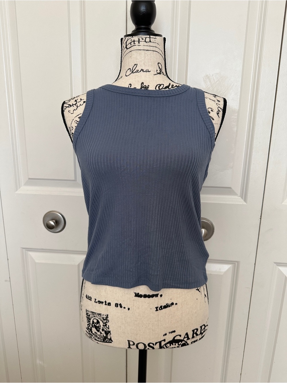 The Commons Solid Ribbed Knit Stretch Sleeveless Round Neck Tank Top Juniors XL